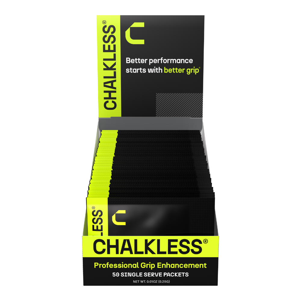 Chalkless Single-Serve Grip Enhancer - 50-Packet Box for Athletes