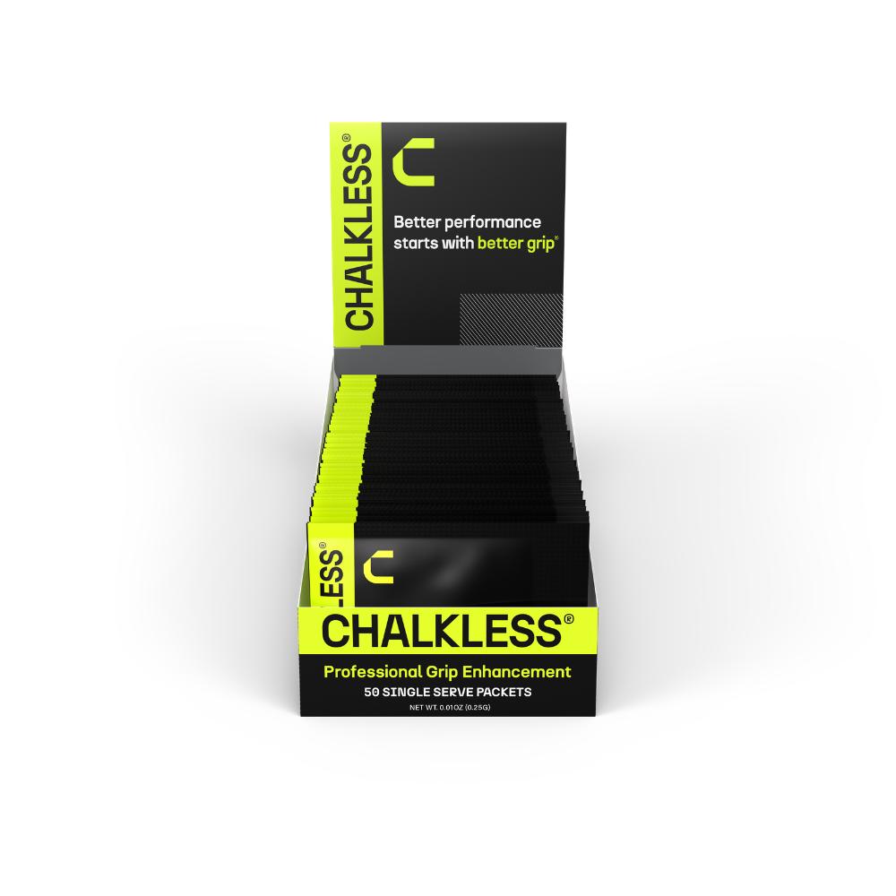 Chalkless Single-Serve Grip Enhancer - 50-Packet Box for Athletes
