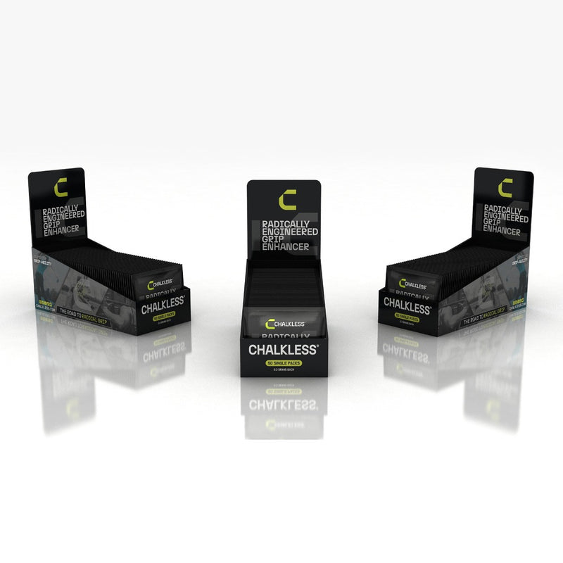 Chalkless Single-Serve Grip Enhancer - 50-Packet Box for Athletes